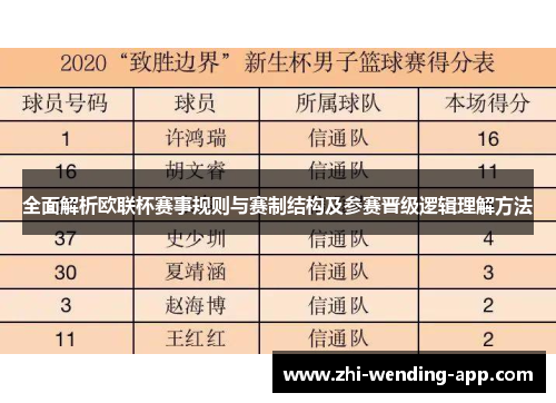 全面解析欧联杯赛事规则与赛制结构及参赛晋级逻辑理解方法 全面解析欧联杯赛事规则与赛制结构及参赛晋级逻辑理解方法